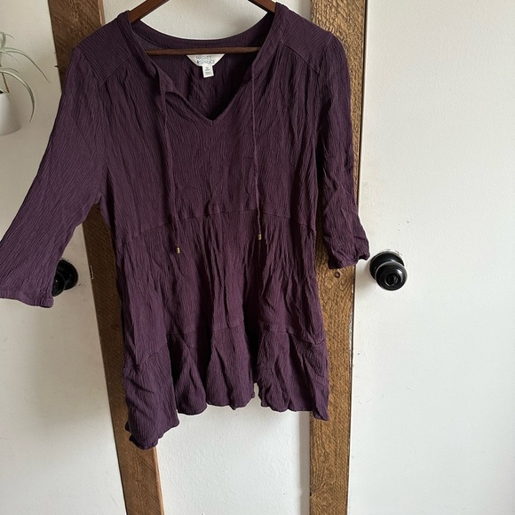 Market & Spruce XXL Petite Women’s Cassi Ruffle Neck Shift Dress with pockets - Picture 9 of 14